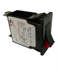 MD1 Series Circuit Breaker Single Pole 3A Red Visi Visible On I/O Rocker Screw Terminals
