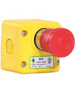 Plastic E Stop in Yellow box