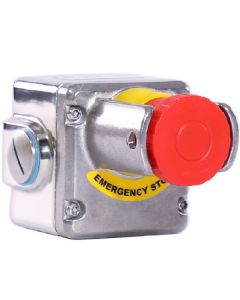 Stainless Steel E Stop Shrouded 1N/O + 2N/C M20 Square