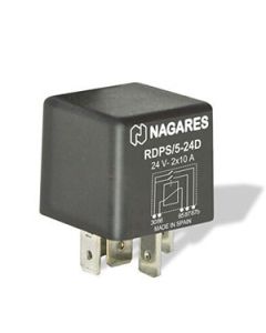 AUTOMOTIVE RELAY 24VDC DIODE 2X10A DOUBLE N/O PLUGIN